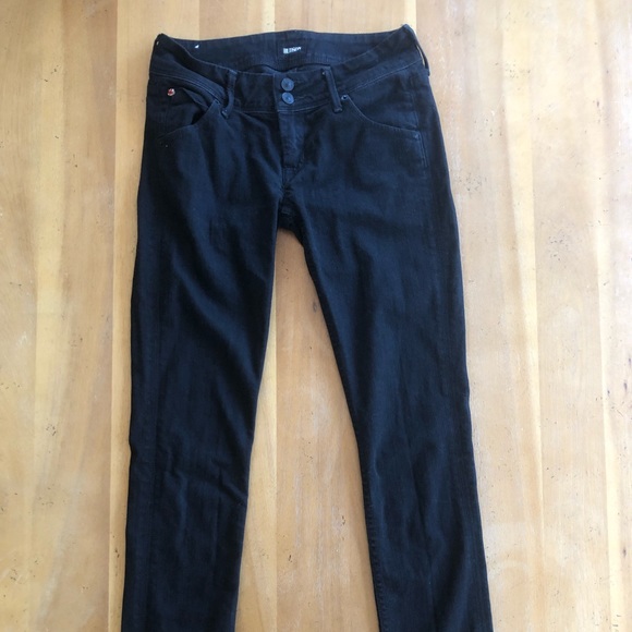 Hudson Black Skinny Jeans Size 25 Collin Flap Premium Denim EUC Designer Rare - Picture 9 of 9